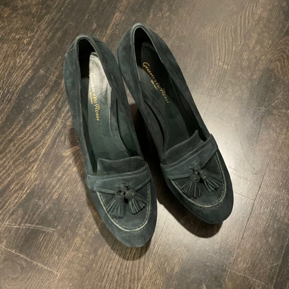 Gianvito rossi green suede wedges 39.5 never worn